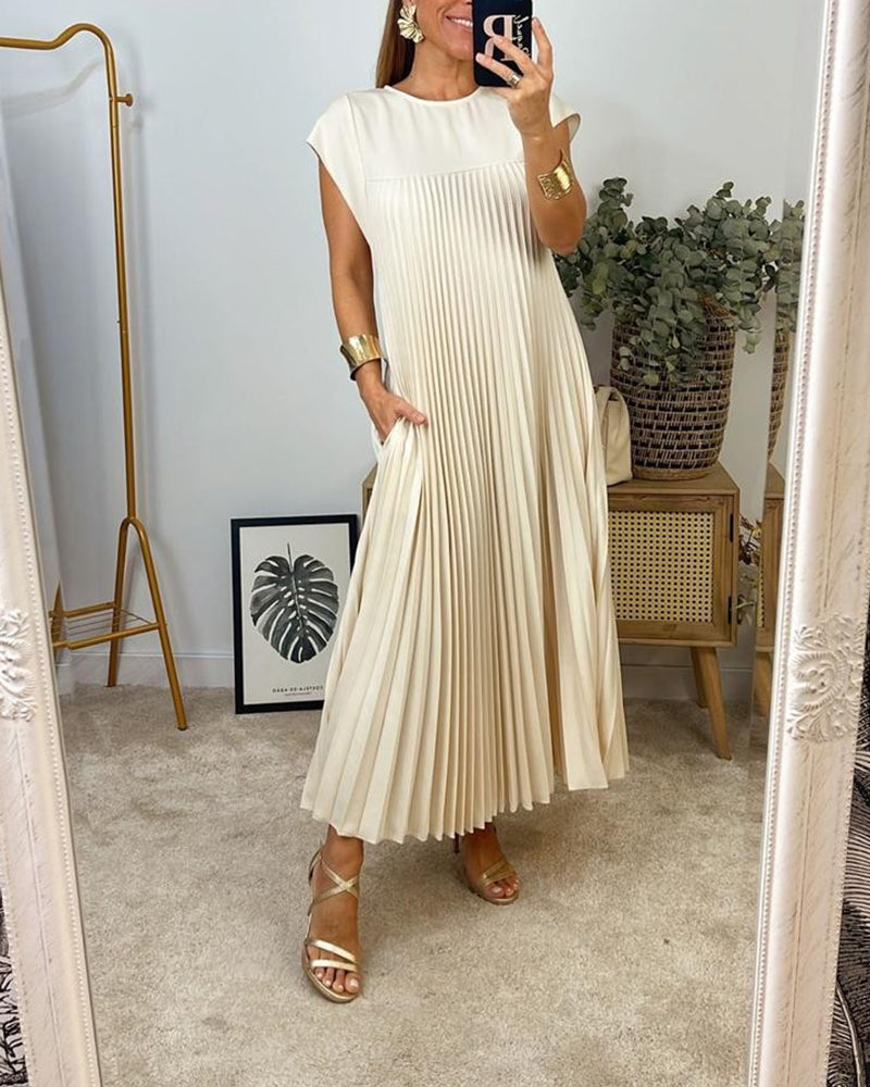 Amada | Robe sans manches plissée