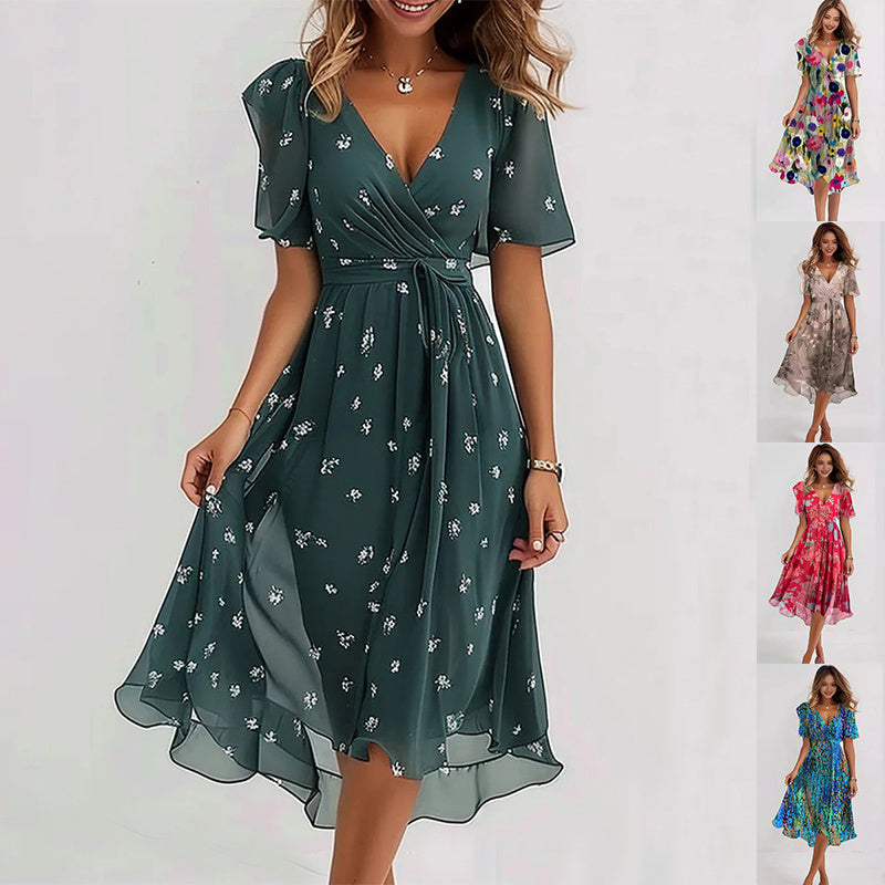 Lina | Élégante Robe à Manches Courtes