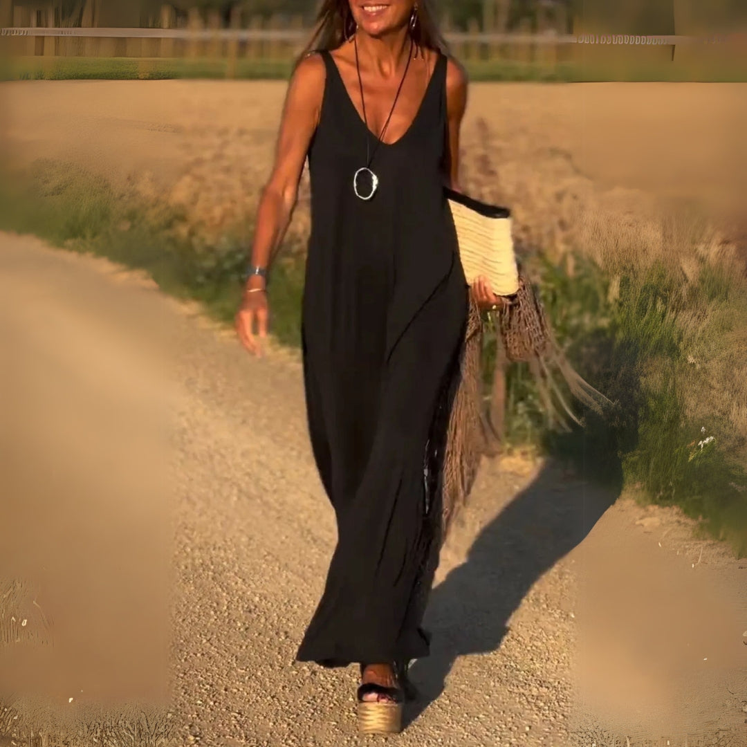 Sierra | Robe longue d'été avec décolleté en V