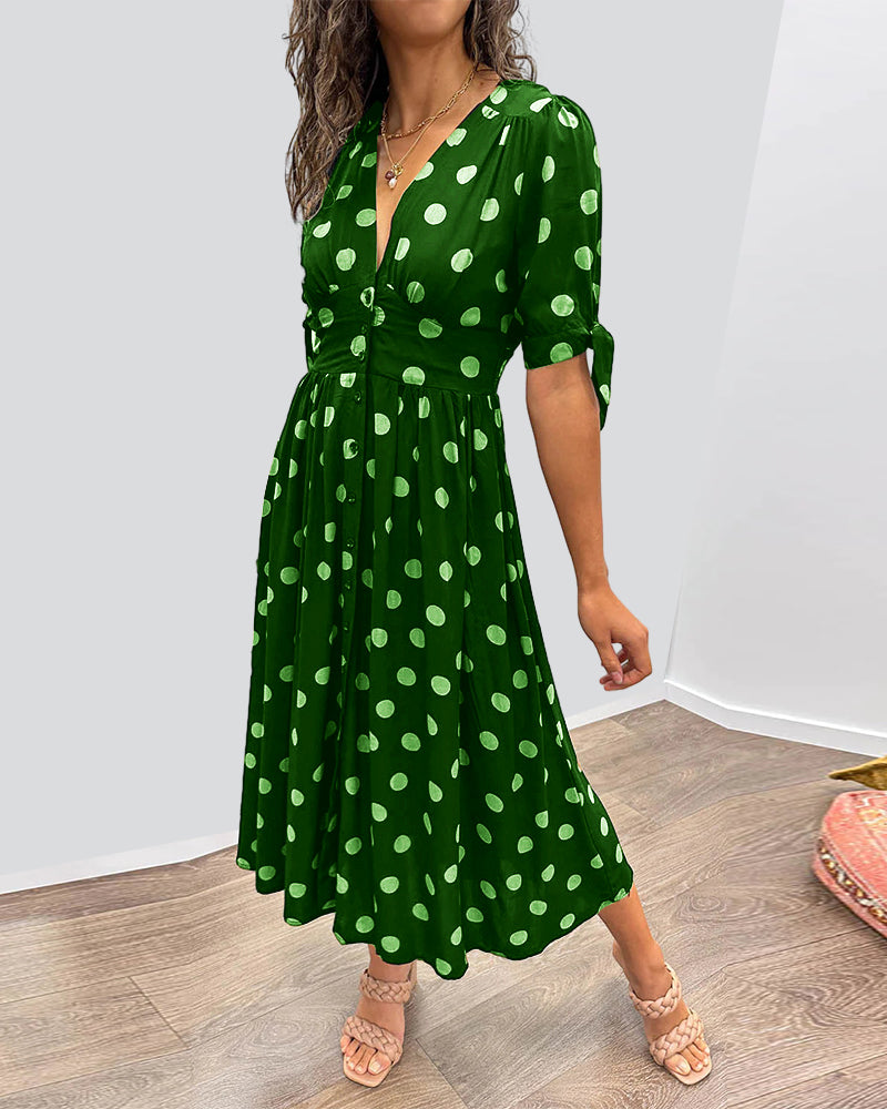 Mina | Robe à décolleté en V et rayures