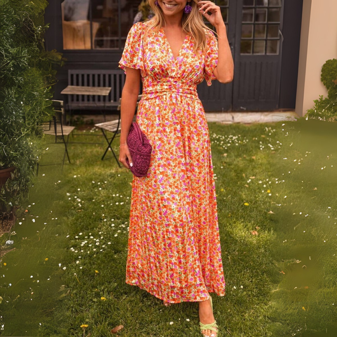 Sandra | Robe maxi élégante avec décolleté en V