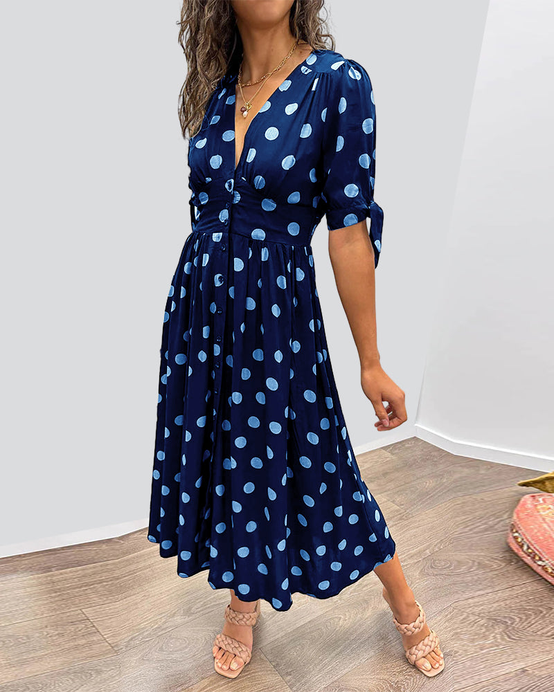 Mina | Robe à décolleté en V et rayures