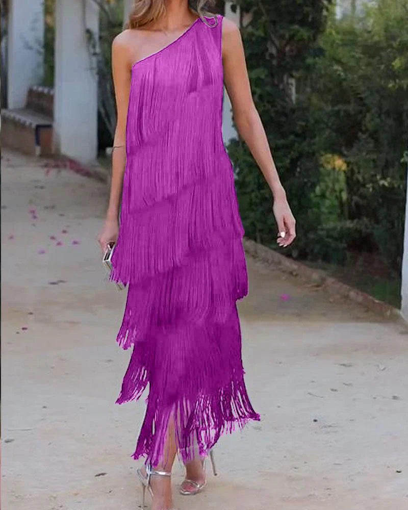 Dalia | Robe élégante à franges