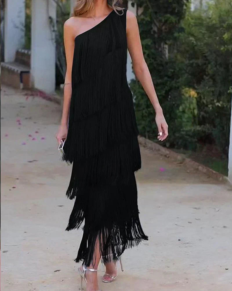 Dalia | Robe élégante à franges