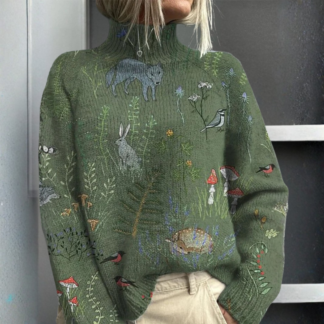 Soléna | Pull Col Roulé Douillet à Esprit Forestier