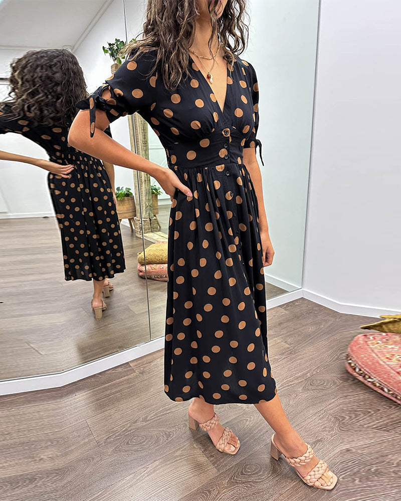 Mina | Robe à décolleté en V et rayures