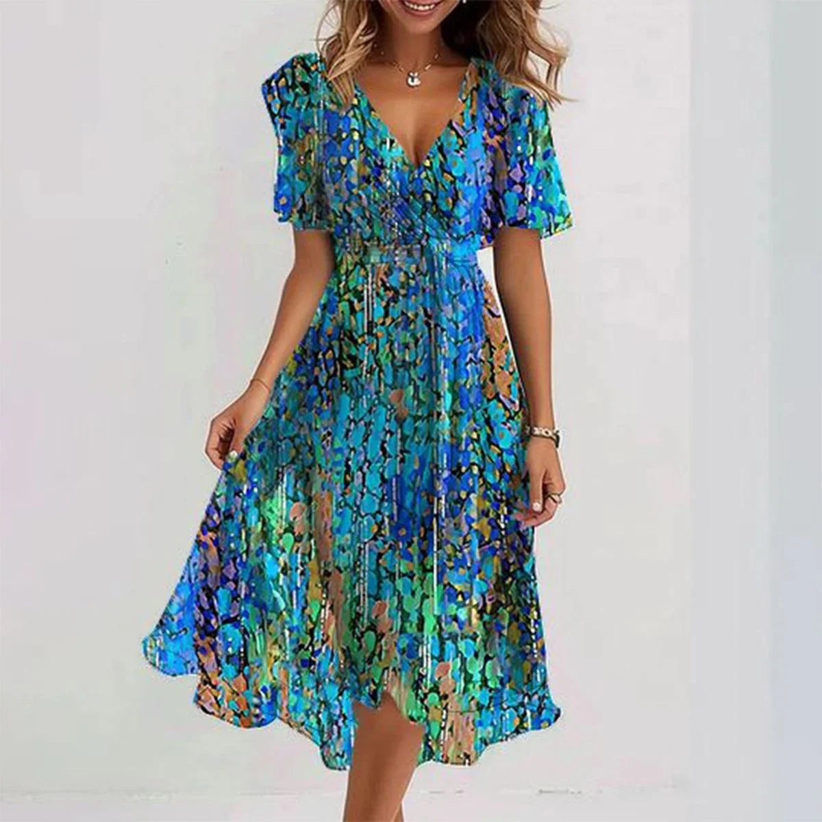 Lina | Élégante Robe à Manches Courtes