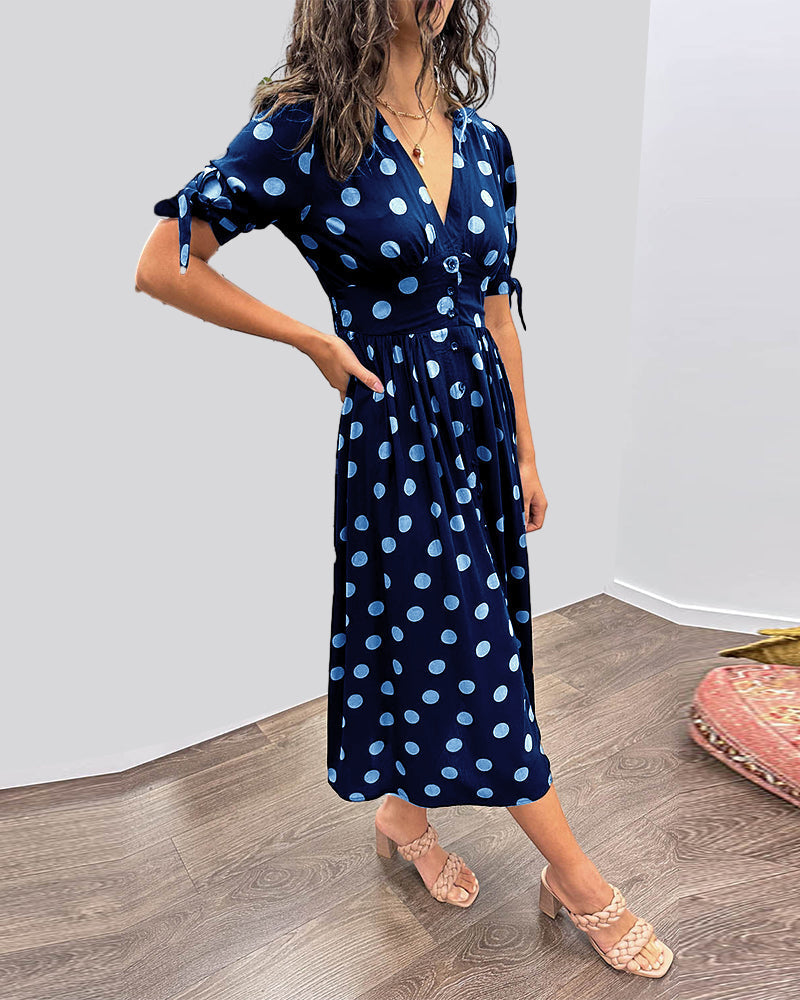 Mina | Robe à décolleté en V et rayures