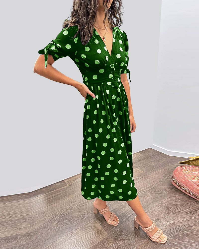 Mina | Robe à décolleté en V et rayures