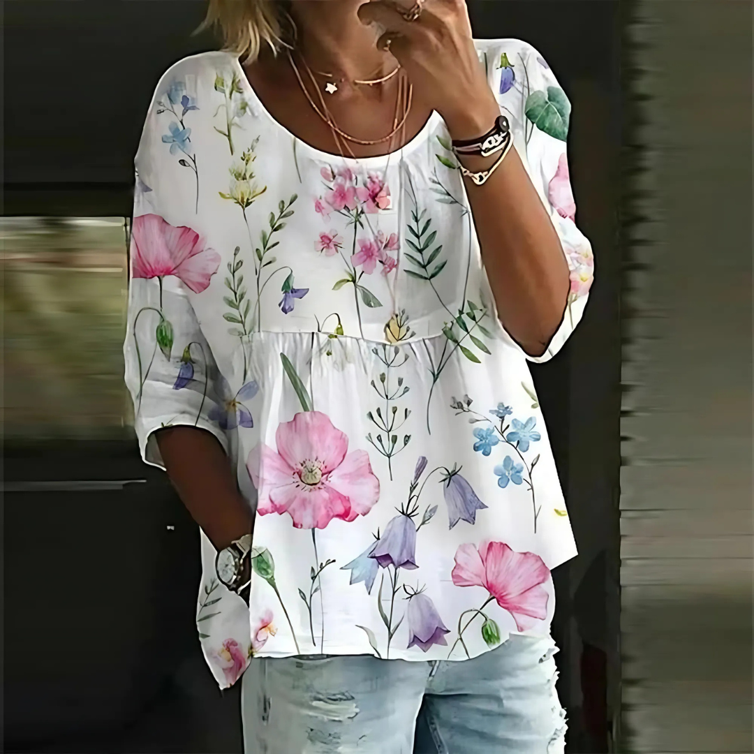 Bianca | Blouse ample en coton et lin