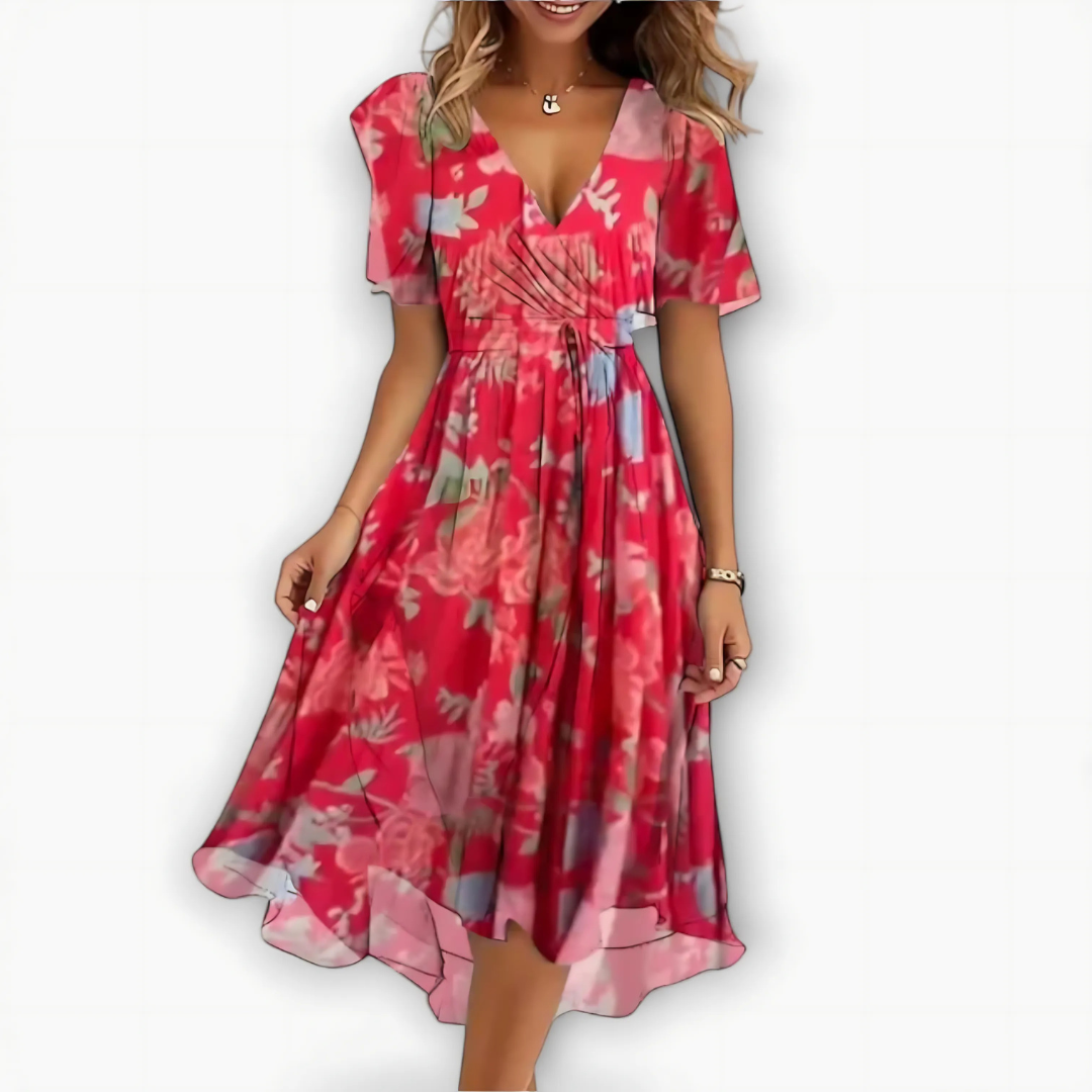 Annegret | Robe pour femme avec décolleté en V