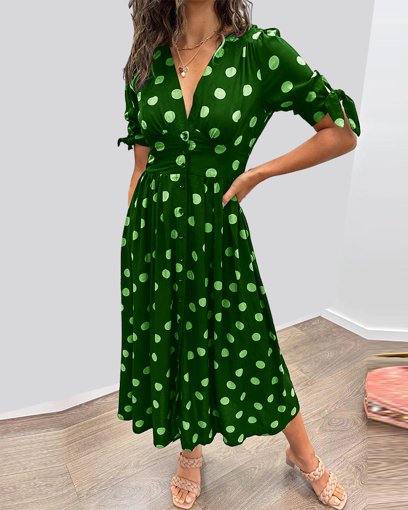 Mina | Robe à décolleté en V et rayures