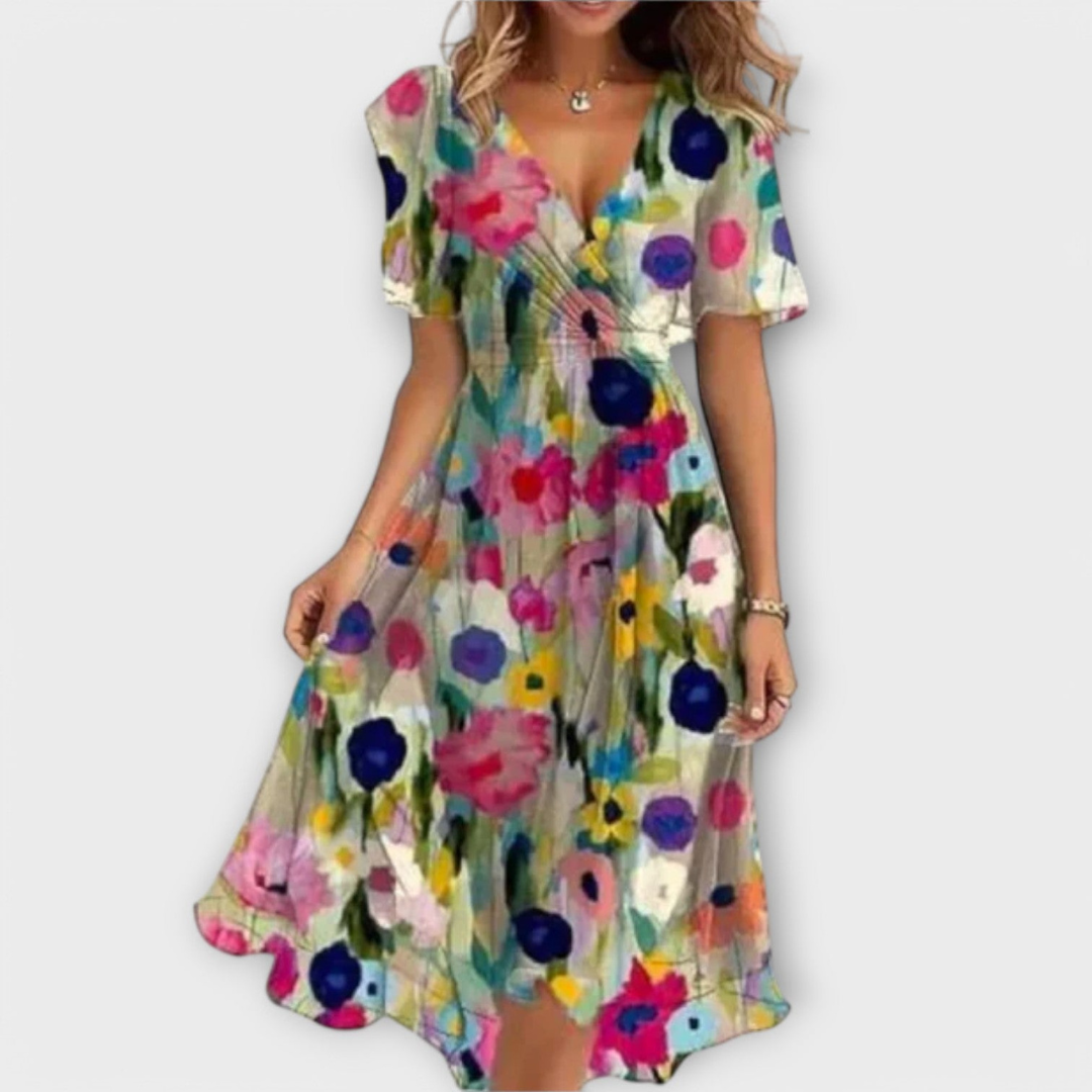 Annegret | Robe pour femme avec décolleté en V