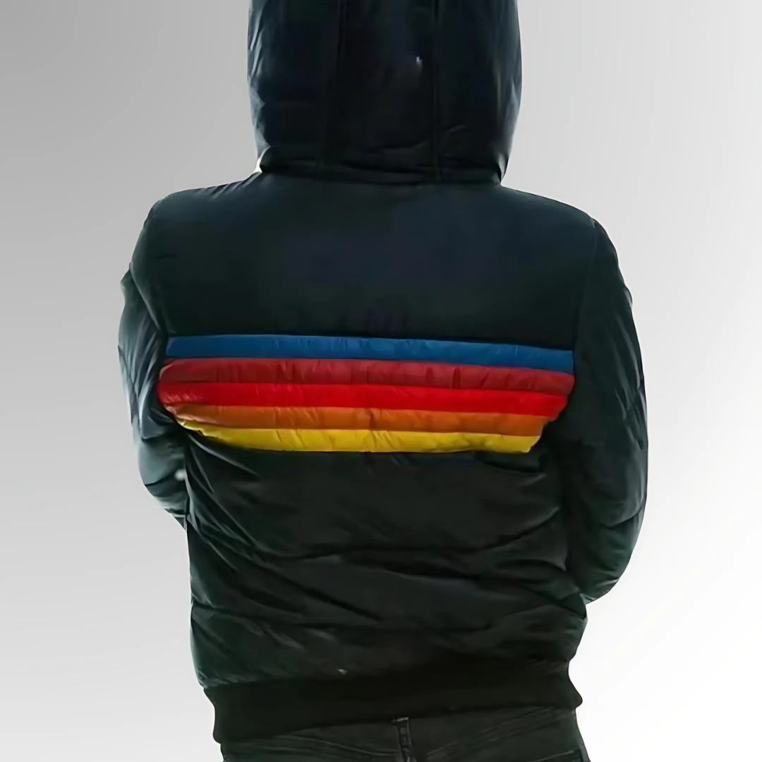 Tessa | Veste à fermeture éclair et rayures arc-en-ciel