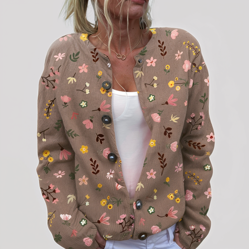 Teresa | Veste en maille avec motif floral