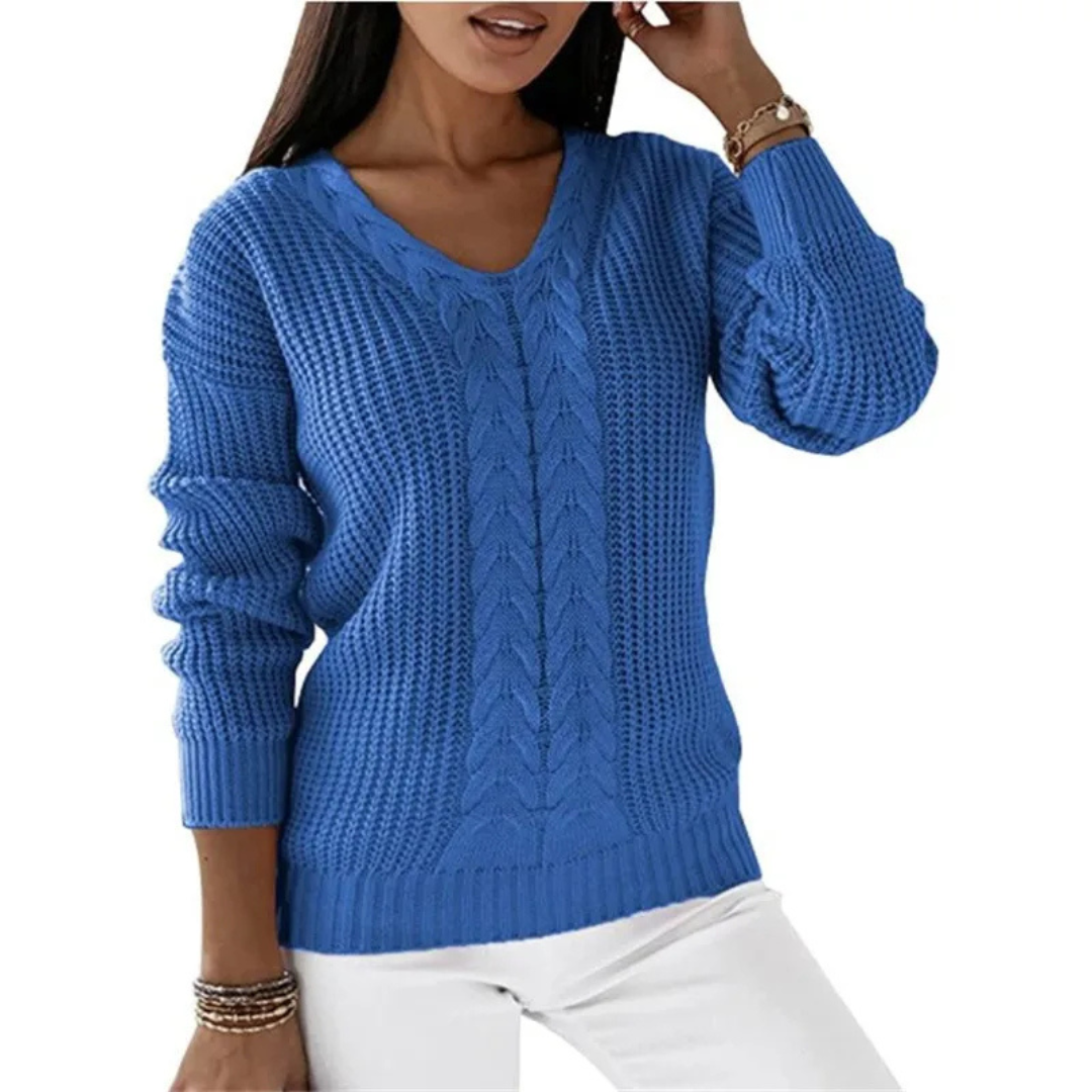 Noelia | Pull en maille vintage avec décolleté en V