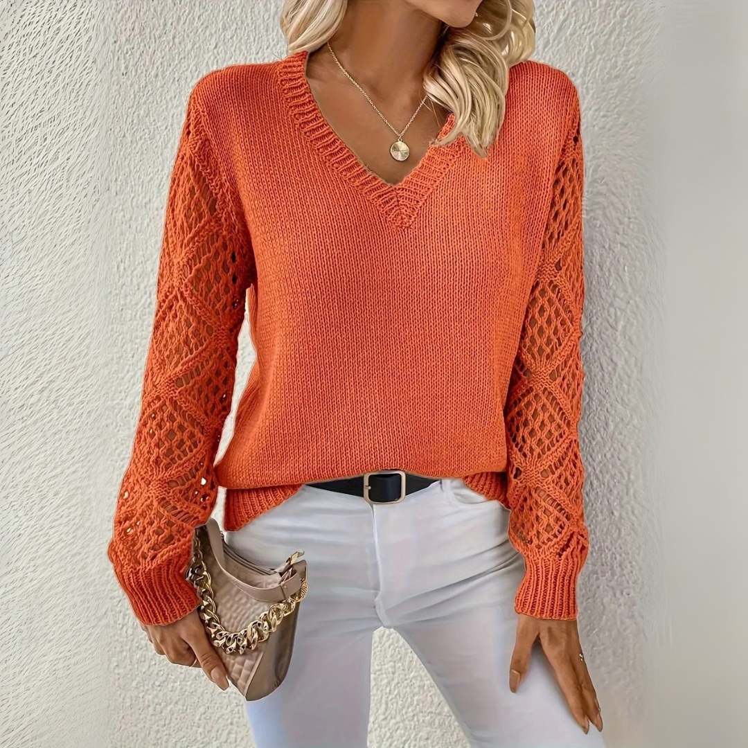 Adriana | Pull en tricot décontracté avec encolure en V