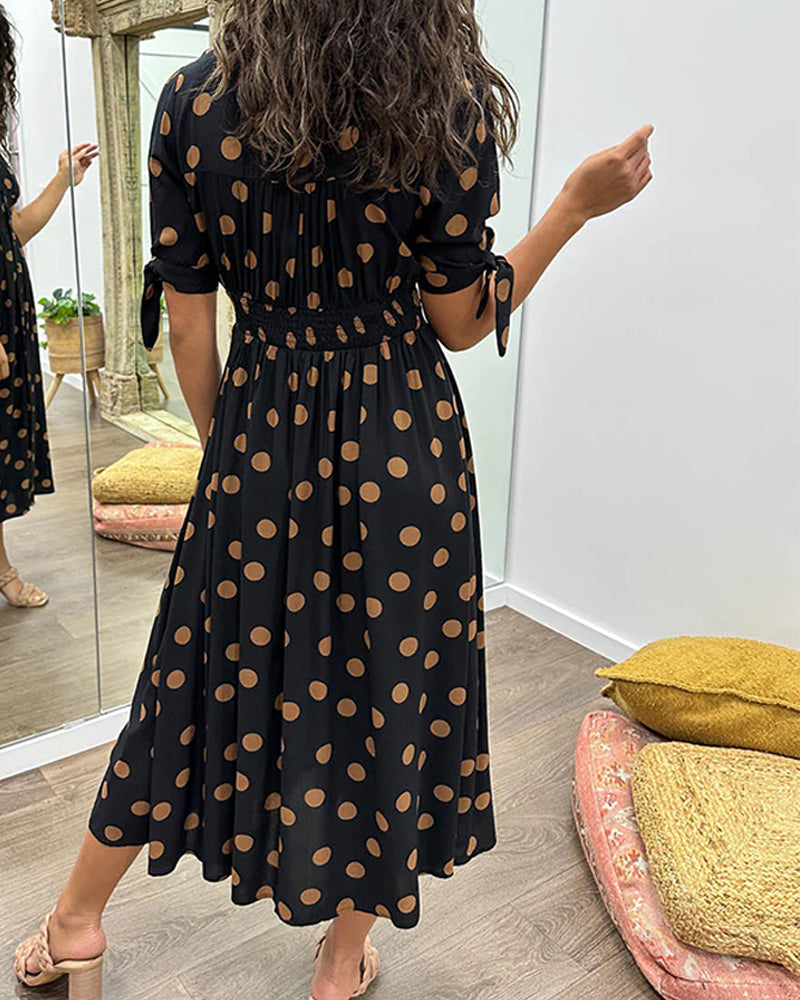 Mina | Robe à décolleté en V et rayures
