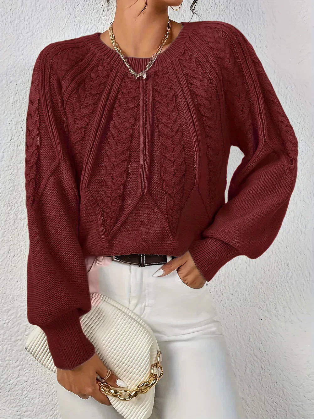 Ivonne | Pull élégant et décontracté à motif tressé