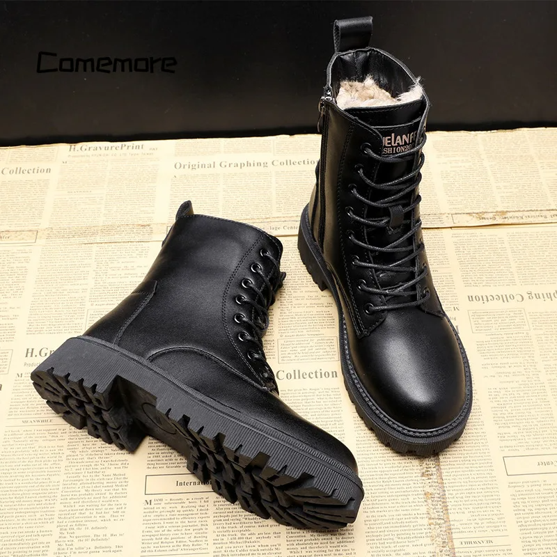 Inés | Bottes d'hiver en cuir noir