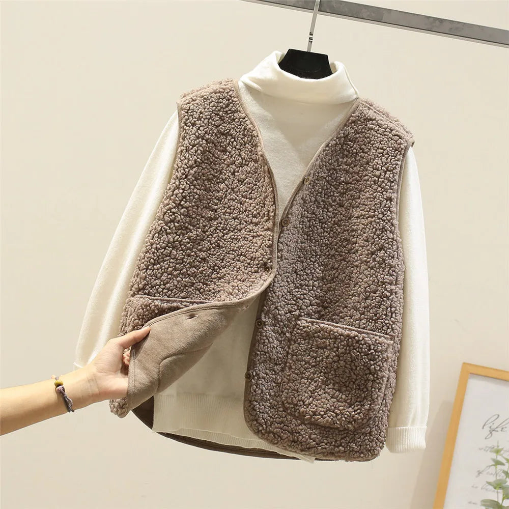 Mónica | Veste en polaire avec boutons et poches