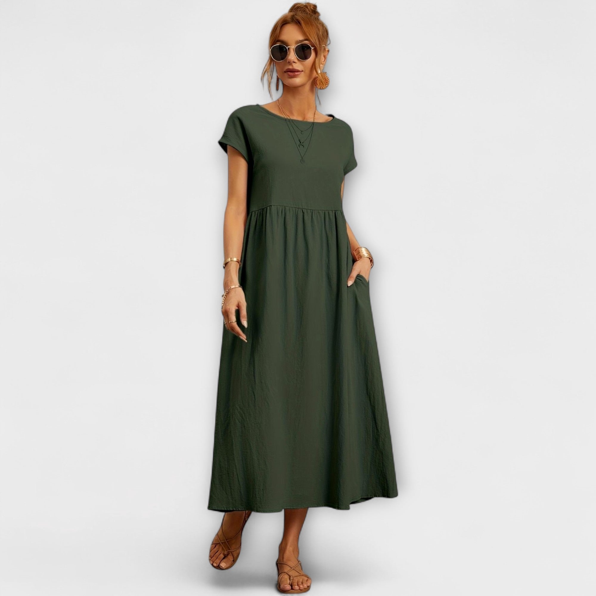 Magnolia | Robe midi avec poches et coupe décontractée