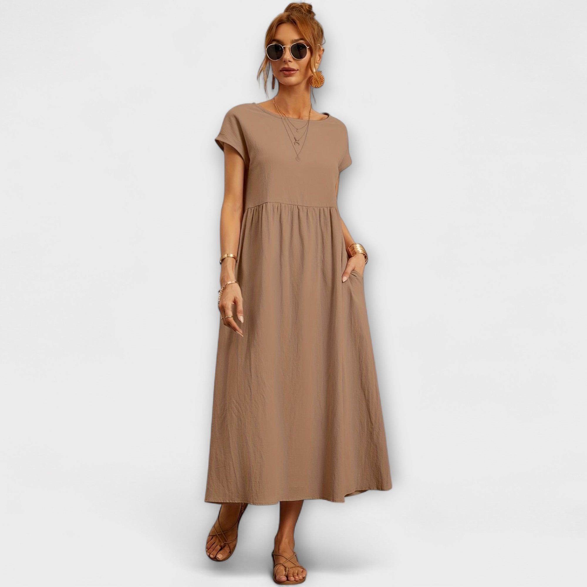 Magnolia | Robe midi avec poches et coupe décontractée