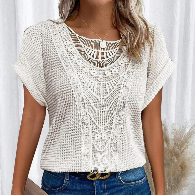 Ella | T-shirt en Waffle