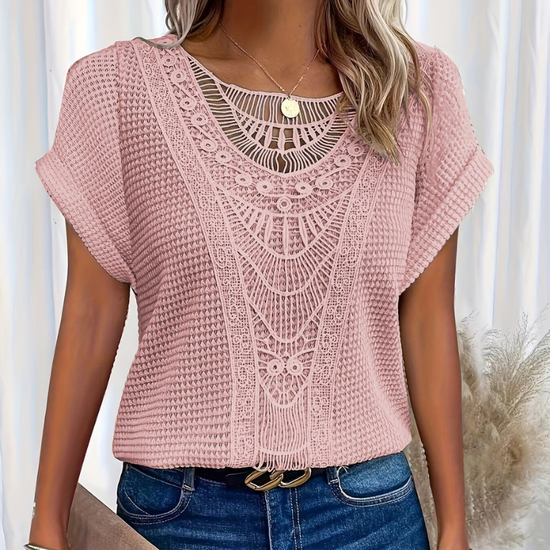Ella | T-shirt en Waffle