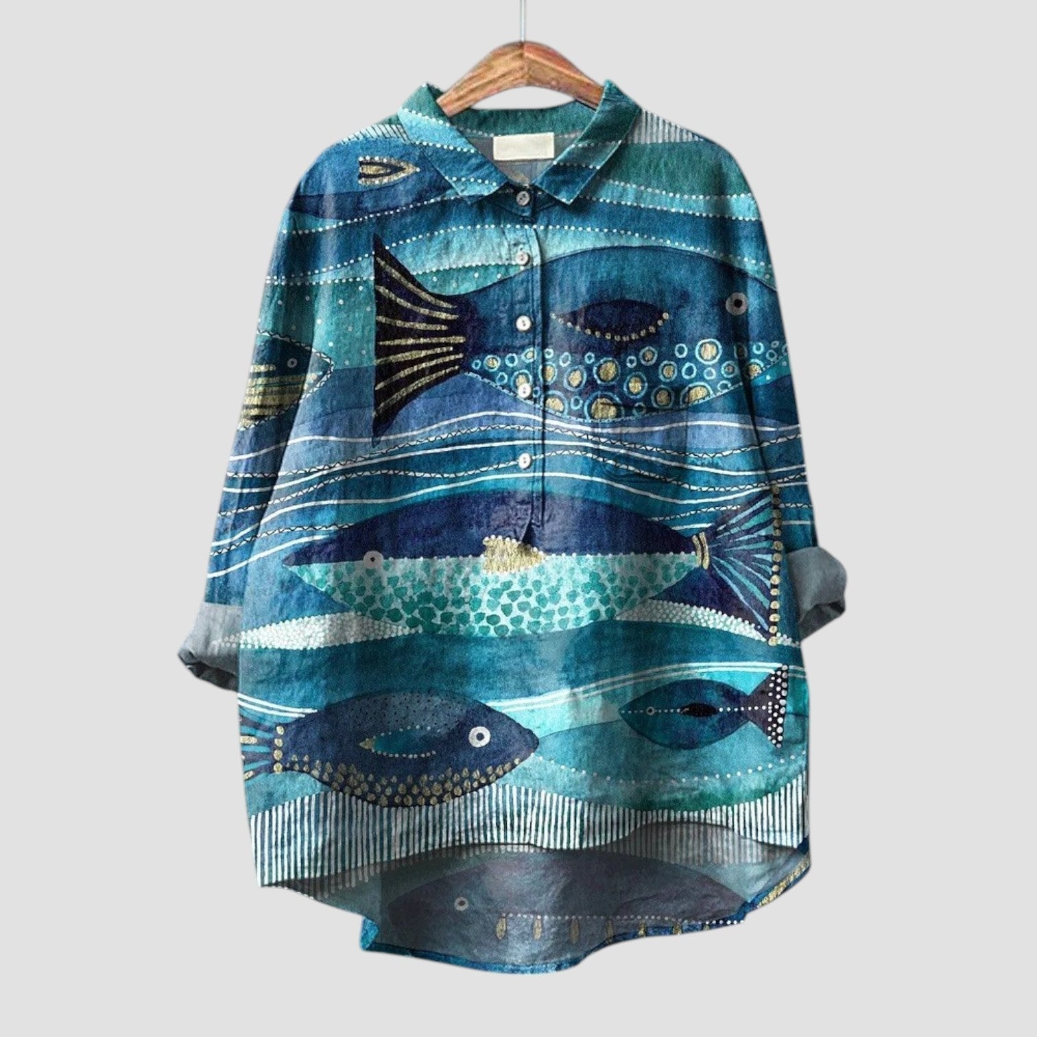Rosina | Chemise oversize à imprimé poissons
