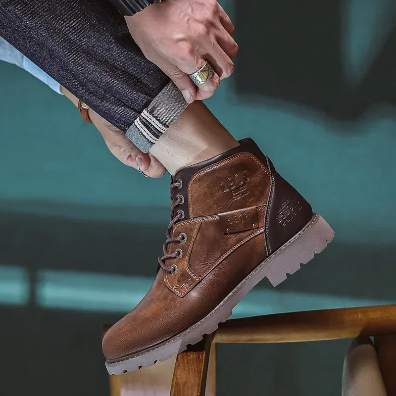 Michel | Bottines décontractées en cuir de style britannique pour hommes
