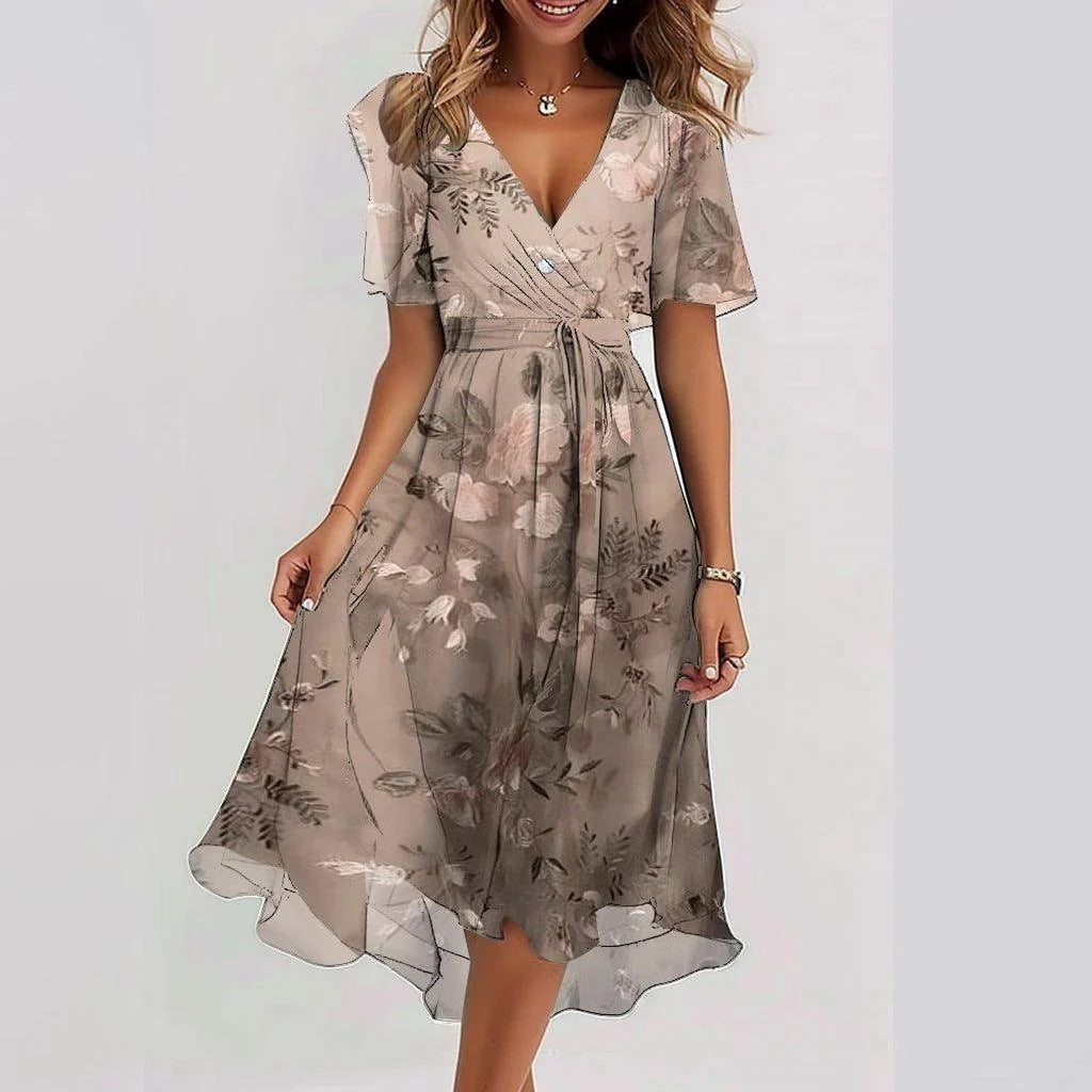 Lina | Élégante Robe à Manches Courtes