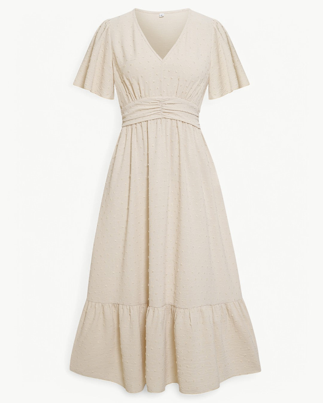 Renee | Robe midi avec décolleté en V et manches courtes