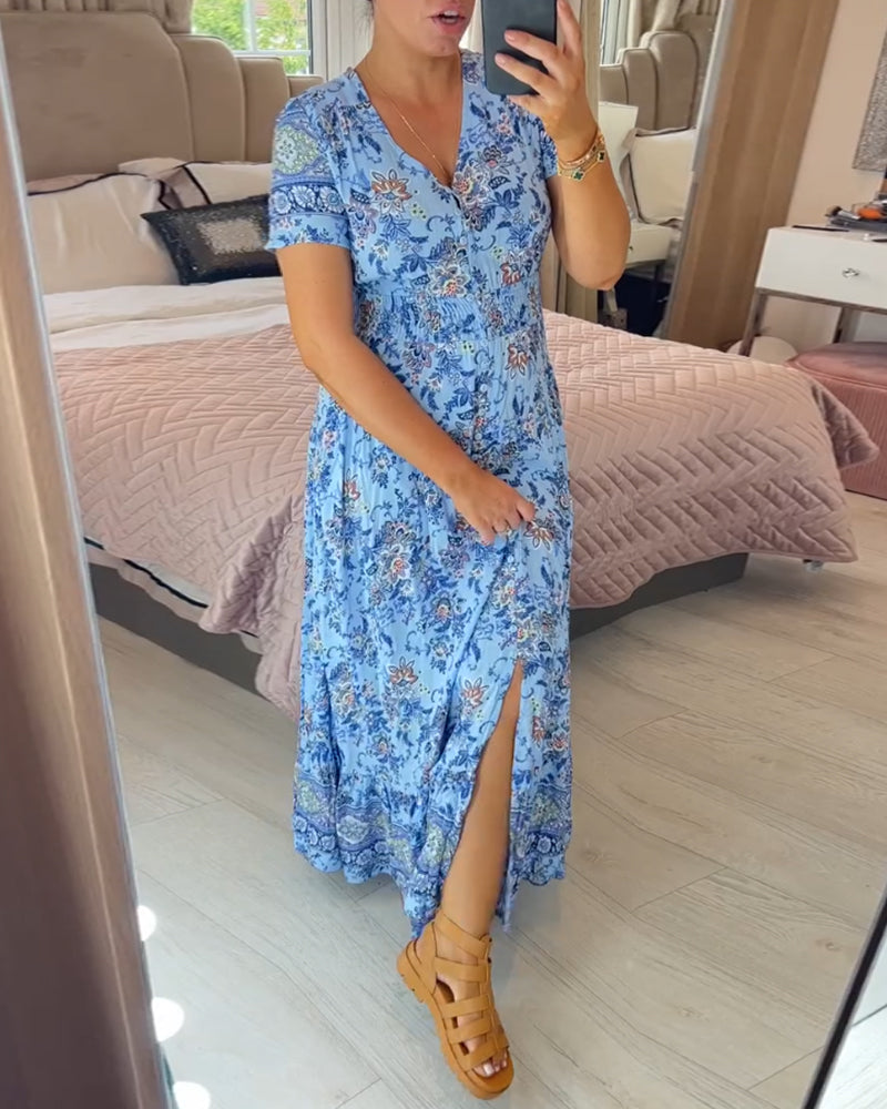 Wibia | Robe à décolleté en V avec imprimé floral