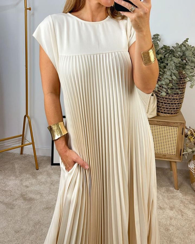 Amada | Robe sans manches plissée