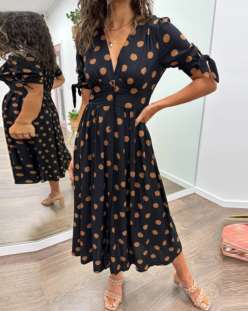 Mina | Robe à décolleté en V et rayures