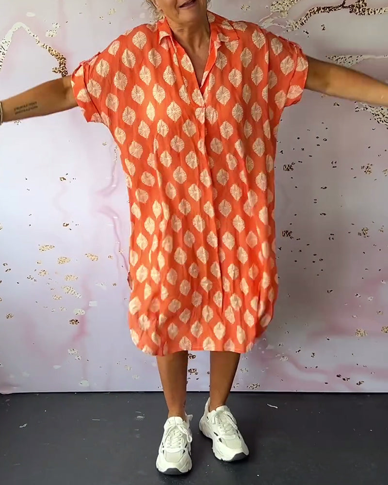 Liora | Robe ample avec col revers et manches courtes