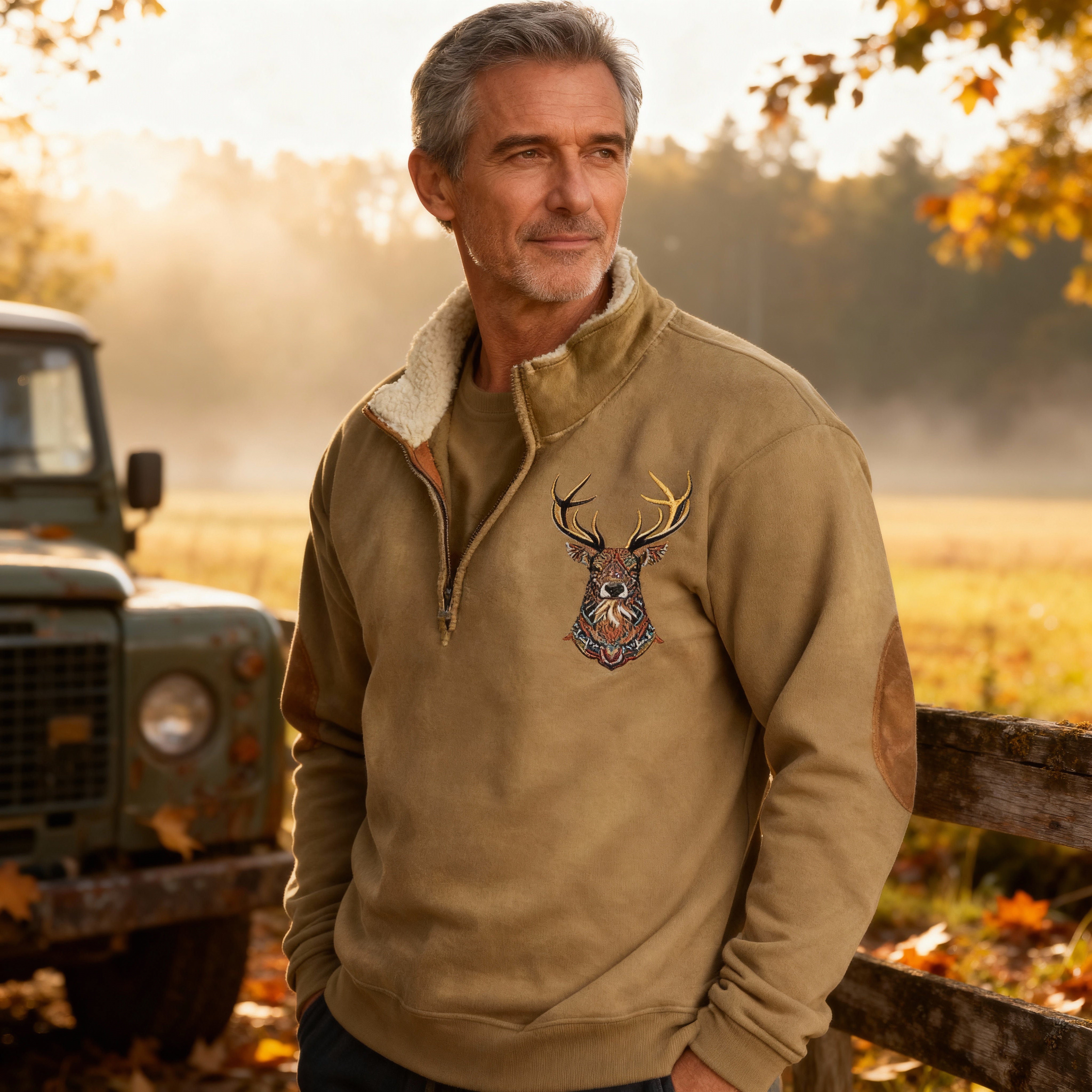 Arven | Pull Doublé Polaire à Détail Cerf