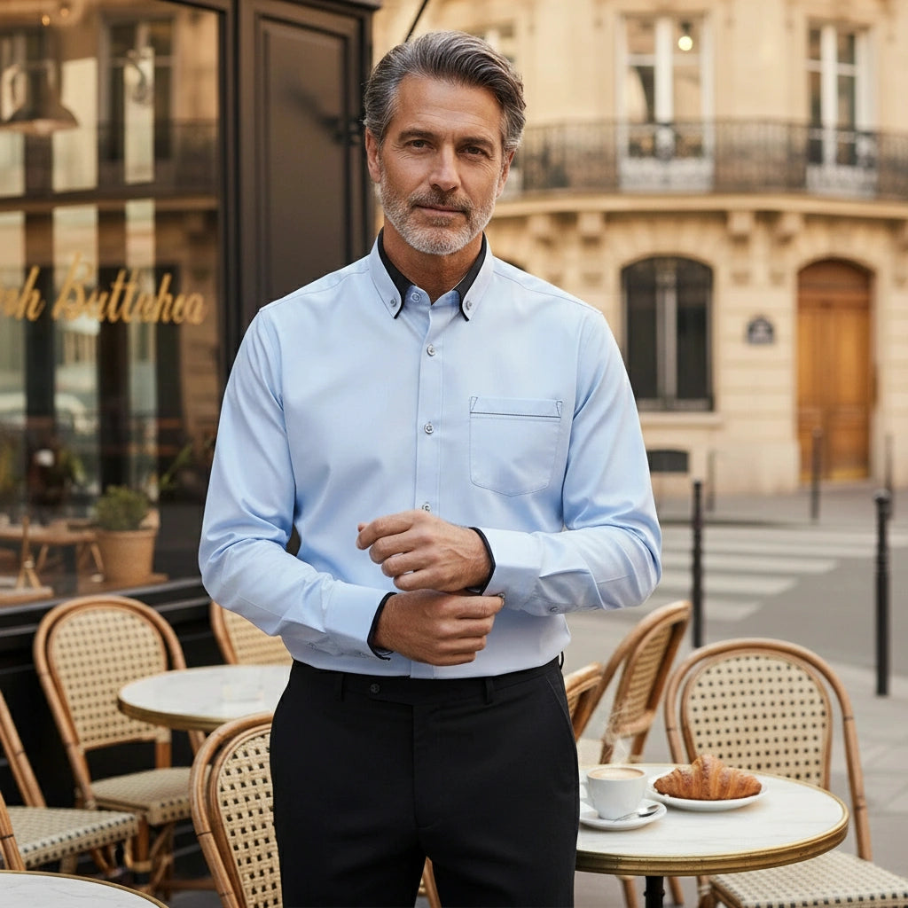 Darian | Chemise Classique à Col Contrasté