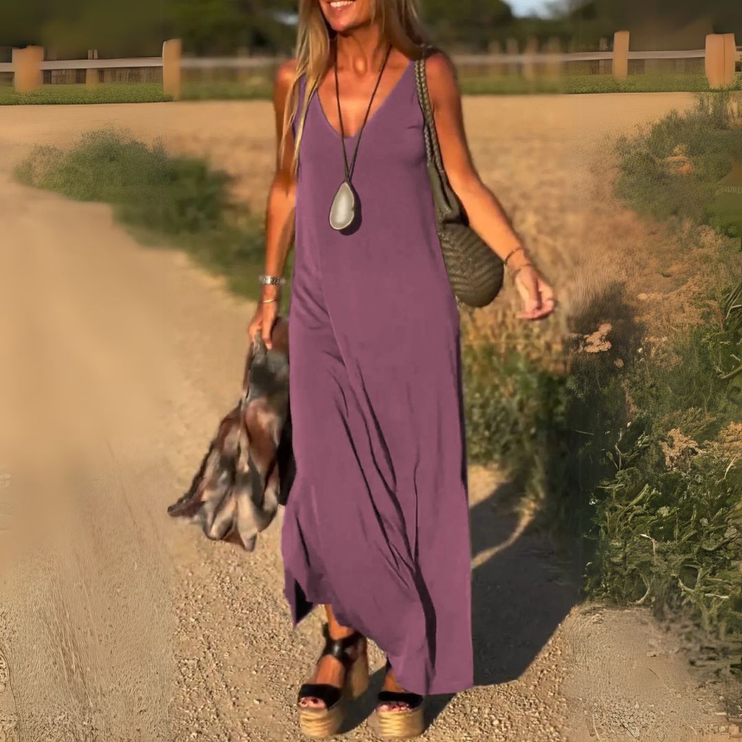 Sierra | Robe longue d'été avec décolleté en V
