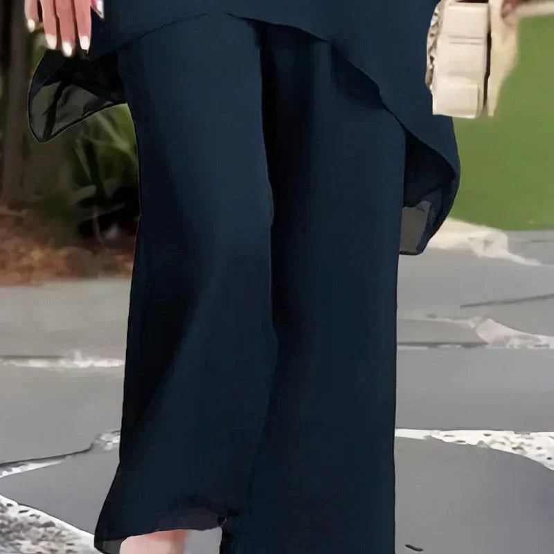 Herlene | Ensemble de haut et pantalons irréguliers élégants