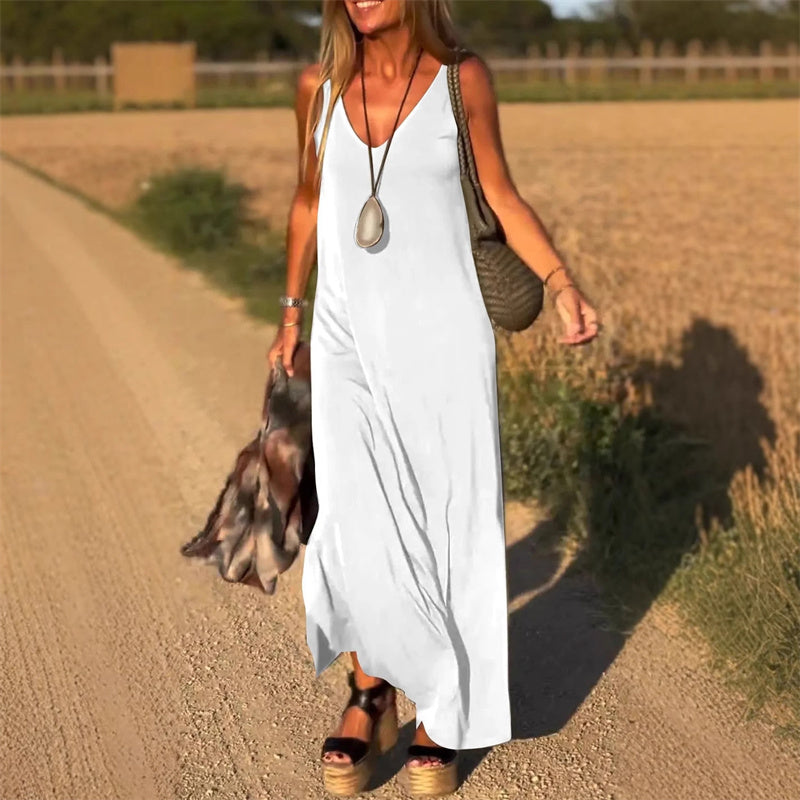 Sierra | Robe longue d'été avec décolleté en V