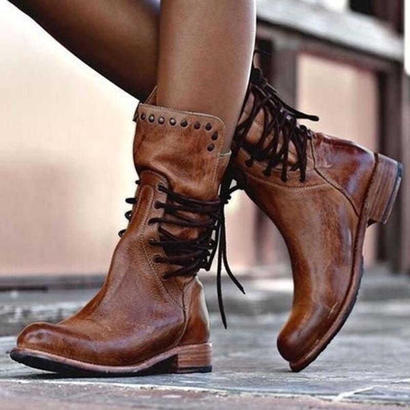 Linda | Chaussures à lacets couleur cognac