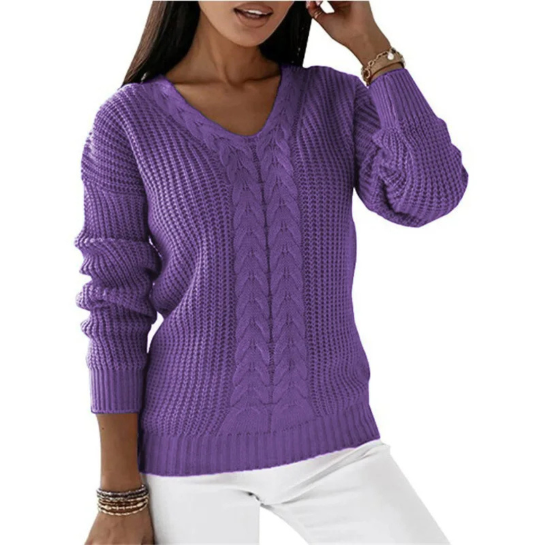 Gisela | Pull en tricot vintage avec décolleté en V