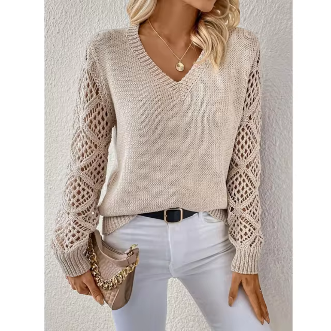 Adriana | Pull en tricot décontracté avec encolure en V