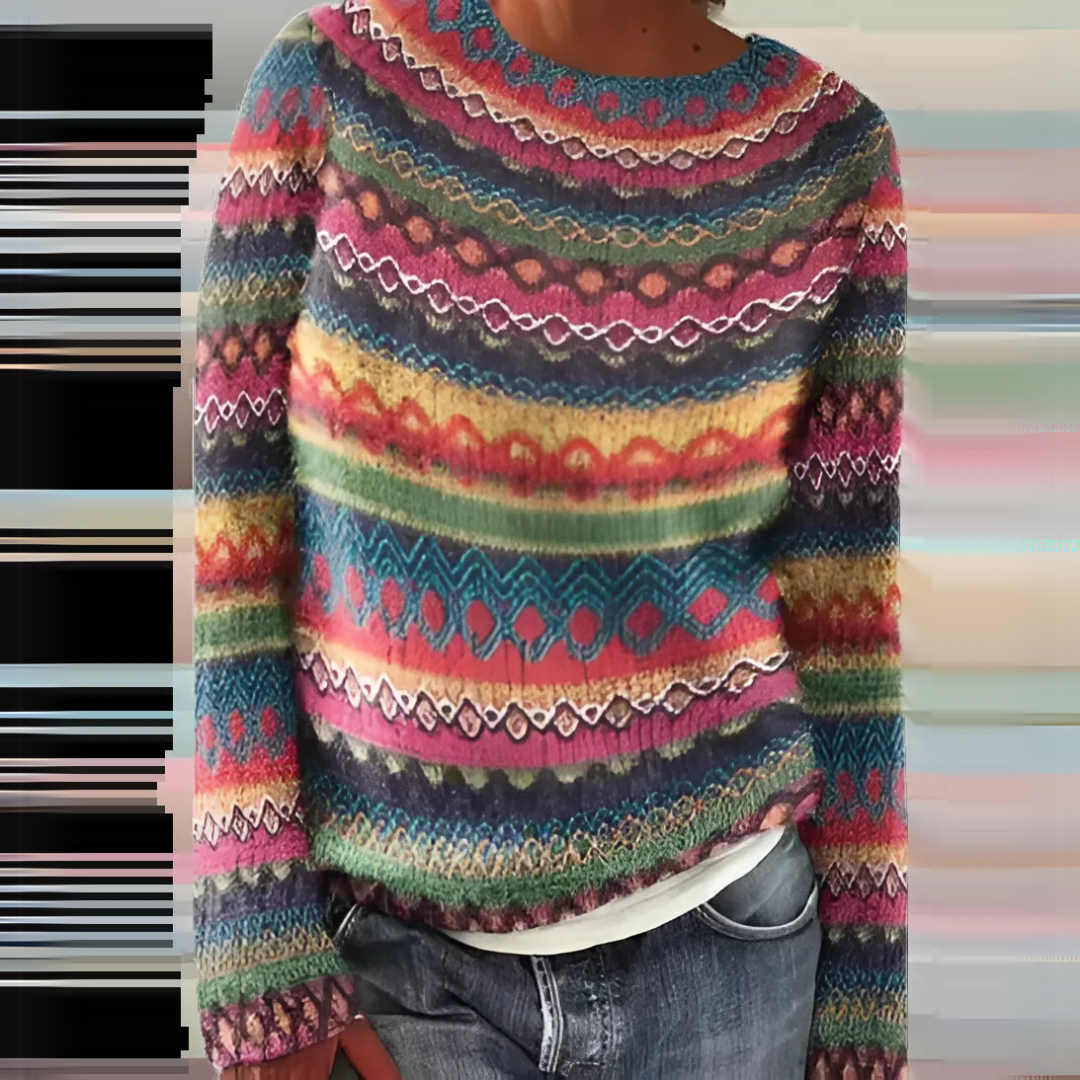 Mercedes | Pullover en tricot d'hiver avec motif