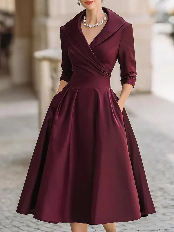 Lina | Robe midi élégante au style vintage