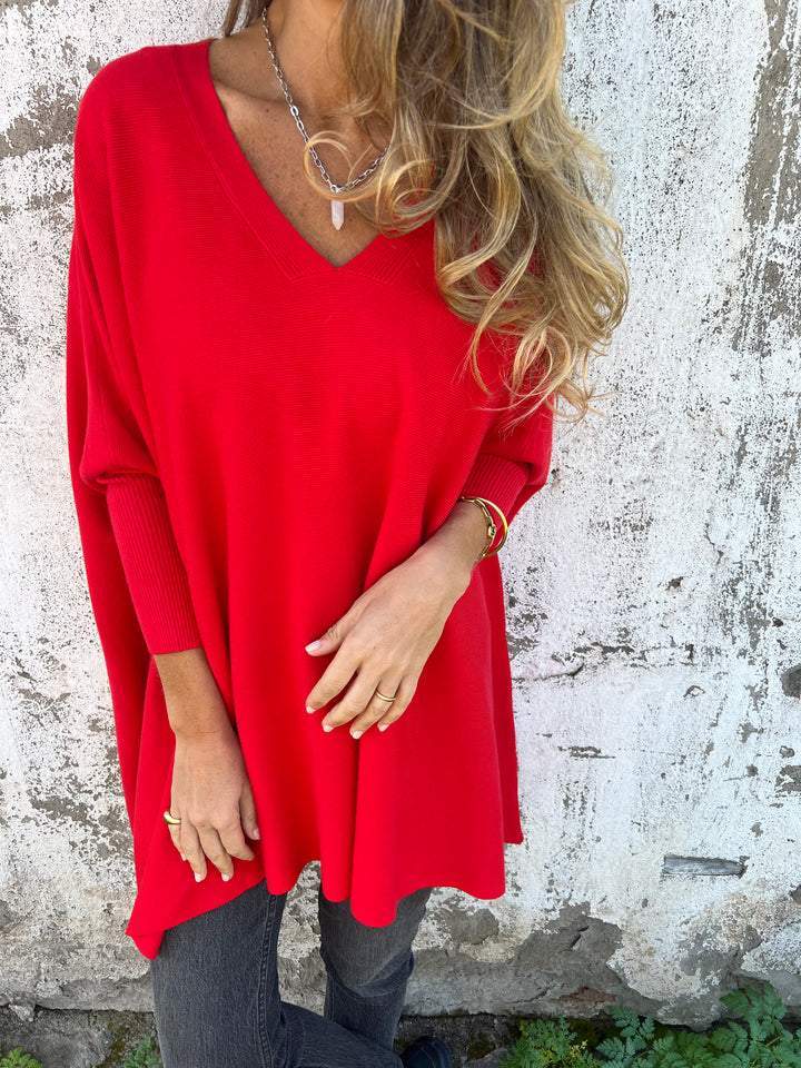 Céline | Veste en grosse maille avec col en V et doublure chaude