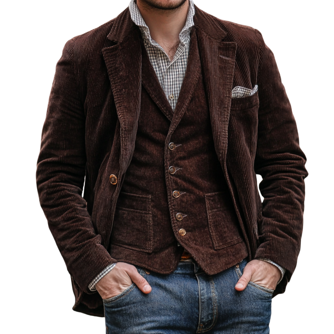 Veste Kord de style vintage pour hommes Benton