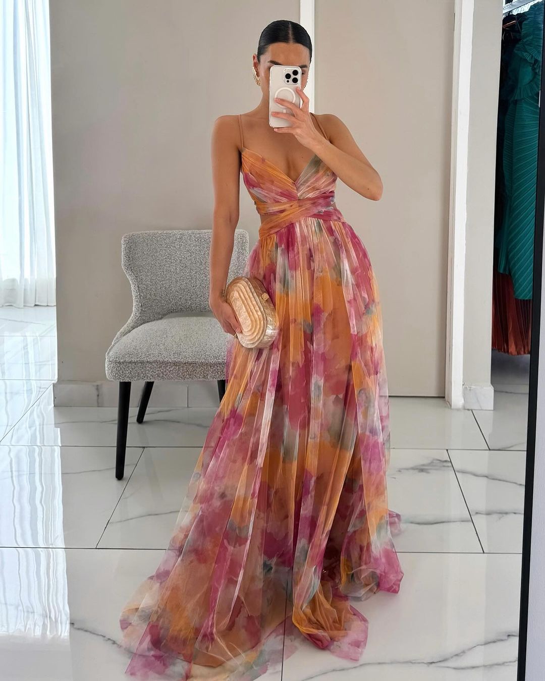 Arabel | Magnifique robe longue à imprimé floral